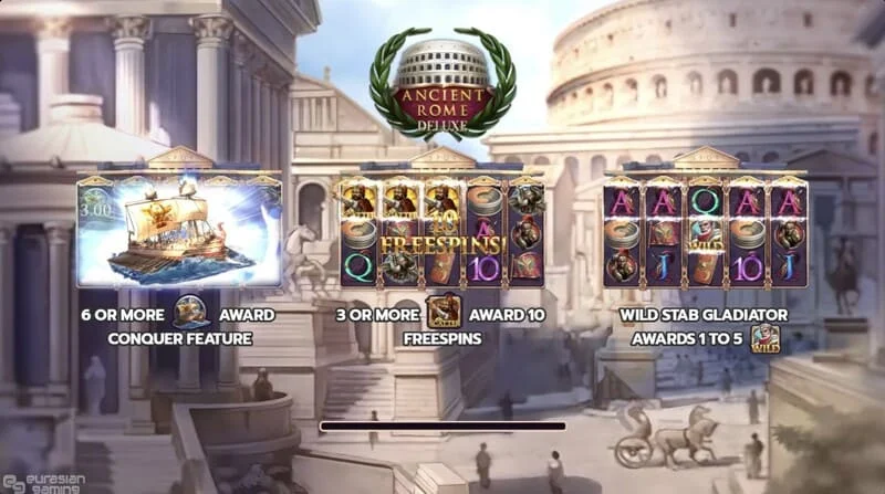 Ancient Rome Deluxe AI – peamine rullikute ja liidese ekraan
